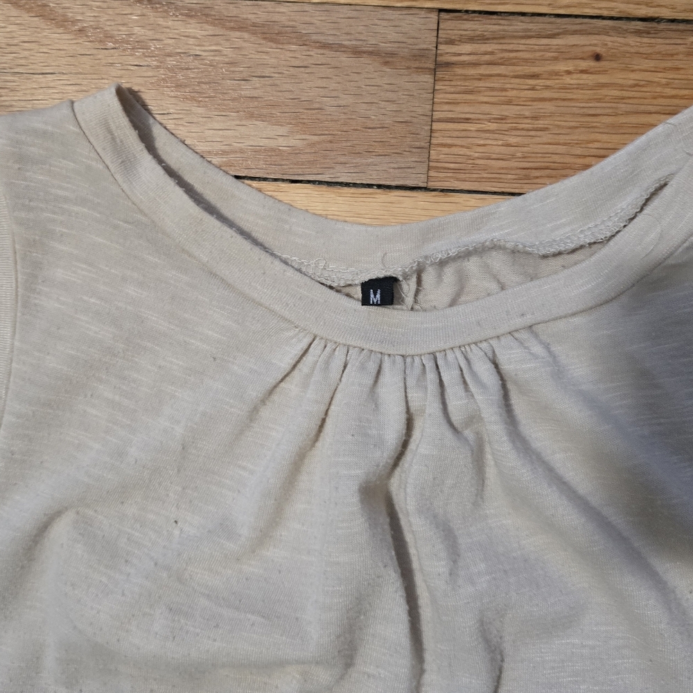 Tan Sleeveless Ruffle-Hem Tank Top - Picture 3 of 6